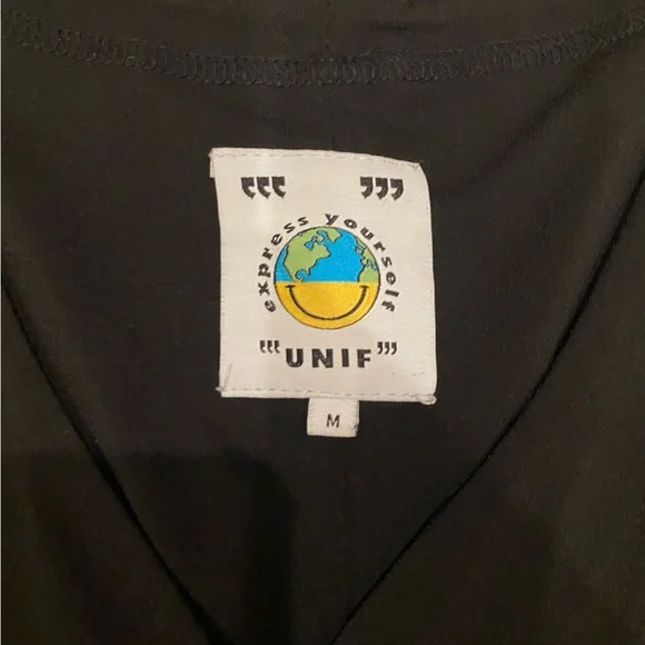 Unif Parker dress black white button up down mini dress. - Picture 5 of 7